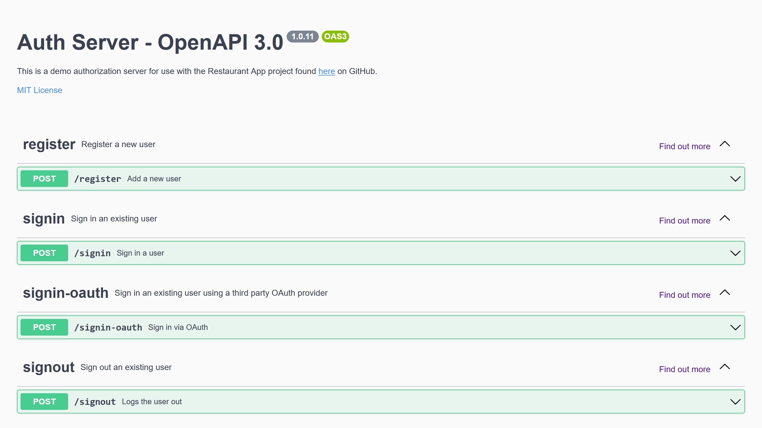 Auth server documentation